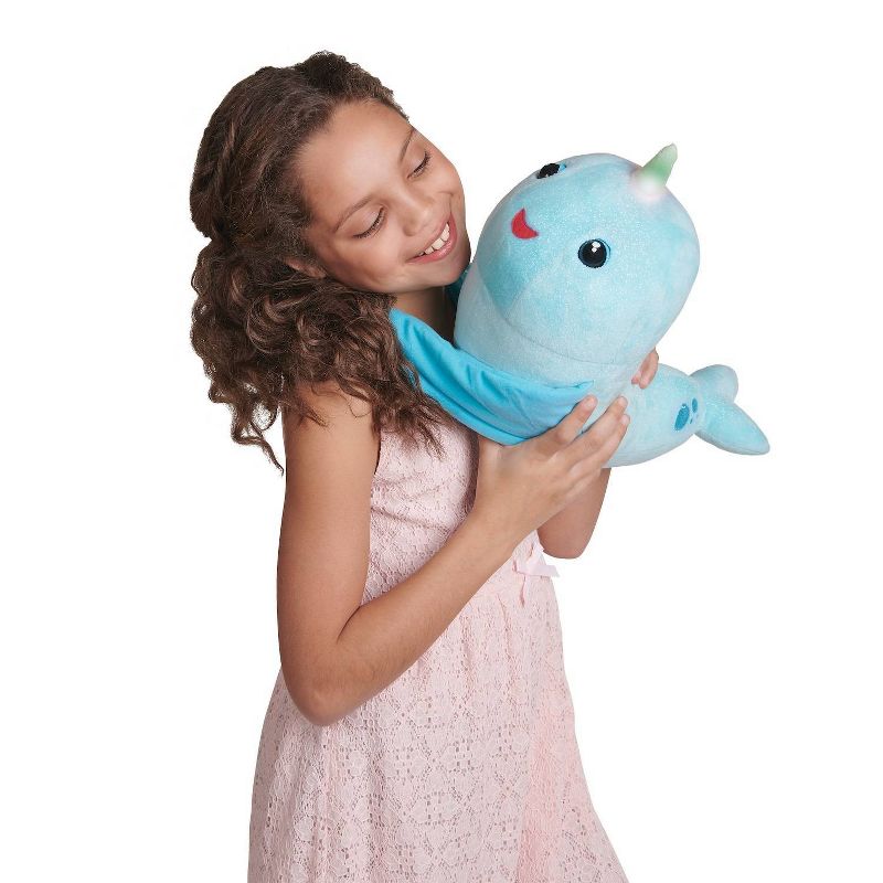 Fingerlings HUGS - Nikki (Blue Glitter) - Interactive Plush Narwhal - By WowWee, 5 of 9