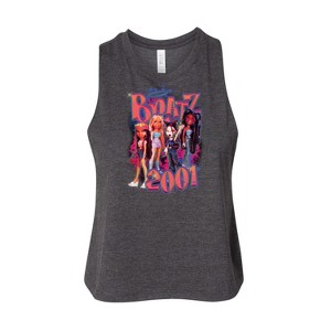 Women's Bratz 2001 Series Dolls Graphic Racerback Tank - Heather Charcoal - Medium - 1 of 3