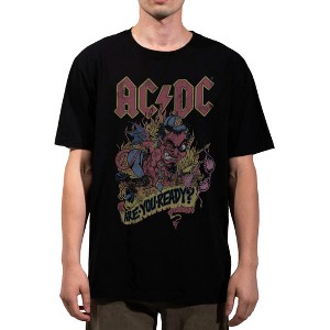 ACDC Are You Ready Adult Black Heavyweight Oversized T-shirt - 1 of 2