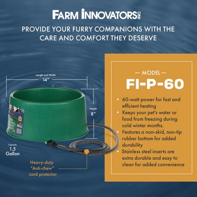 Green 1.5 Gallon Electric Heated Pet Water Bowl with Thermostatic Control