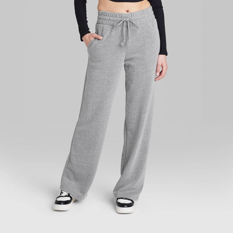 Women's High-Rise Wide Leg French Terry Sweatpants - Wild Fable™, 2 of 10
