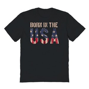 Rerun Island Men's Born In The Usa 2 Short Sleeve Graphic Cotton T-Shirt - 1 of 2