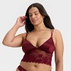 Women's Satin and Lace Removable Pad Longline Bralette - Auden™ - 4 of 4