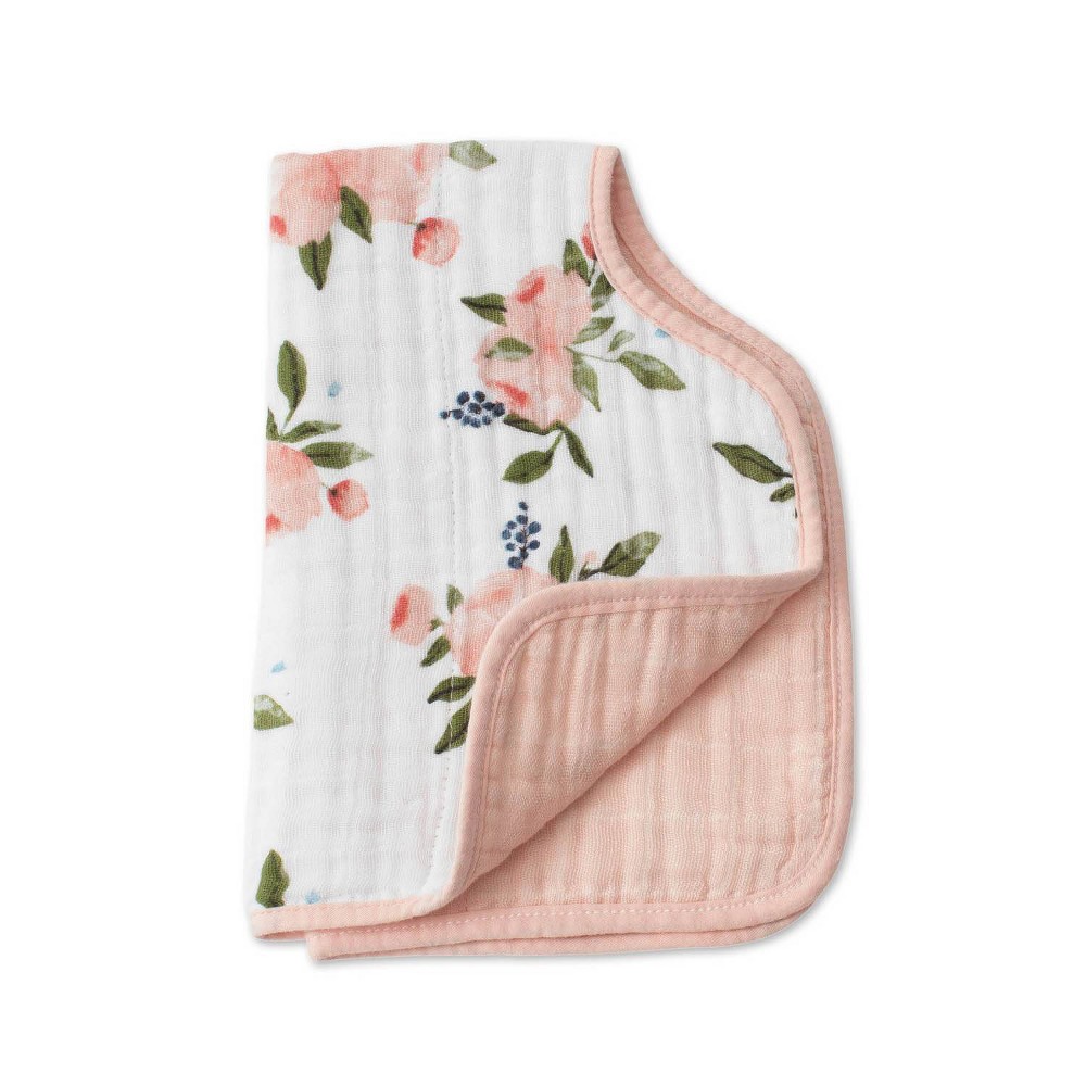 Little Unicorn Cotton Muslin Burp Cloth - Watercolor Roses