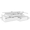 NicBex Couches for Living Room L shape Modular Sectional Sofa Left Sofa Seat Corduroy Upholstered Compressed Sofa Couch Unfold Into a Bed - 4 of 4