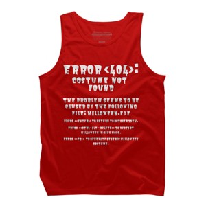 Men's Design By Humans Halloween Error 404 Costume Not Found Apparel, Funny Geeky By khaledned99 Tank Top - 1 of 3