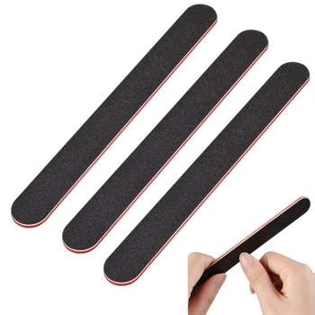 Zodaca 3 Pack Sponge Nail Files and Buffer, 100/180 Grit for Professional Buffing Natural & Acrylic Nails Manicure, Black