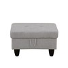 AndMakers 28.5 in. W Flannel Polyester Blend Rectangle Ottoman with Storage - 2 of 4