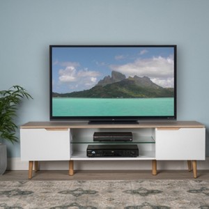 NicBex TV Stand for 65 Inch TV with Cut-Out Recessed Handles,TV Entertanment Center with 1 Shelf and Cabinets,TV Console Table for Living Room - 1 of 4