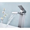 Elegant Single-Handle Faucet for Bathroom Vanity with Waterfall Spout, Enhances Sink Area with a Stylish, Smooth Flow. - 4 of 4