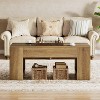 Tribesigns 47.24" Rectangular Wooden Coffee Table with Storage - 4 of 4