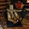 Sunnydaze Small Powder-Coated Steel Outdoor Firewood Log Rack - 30" - Black - 3 of 4