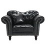 Chesterfield Faux Leather Armchair Accent Club Chair with Cushion for Living Room Bedroom Apartment - Morden Fort - 2 of 4