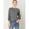 Allegra K Women's Fall Winter Long Sleeve Polka Dots Knitted Pullover Tops - 3 of 4