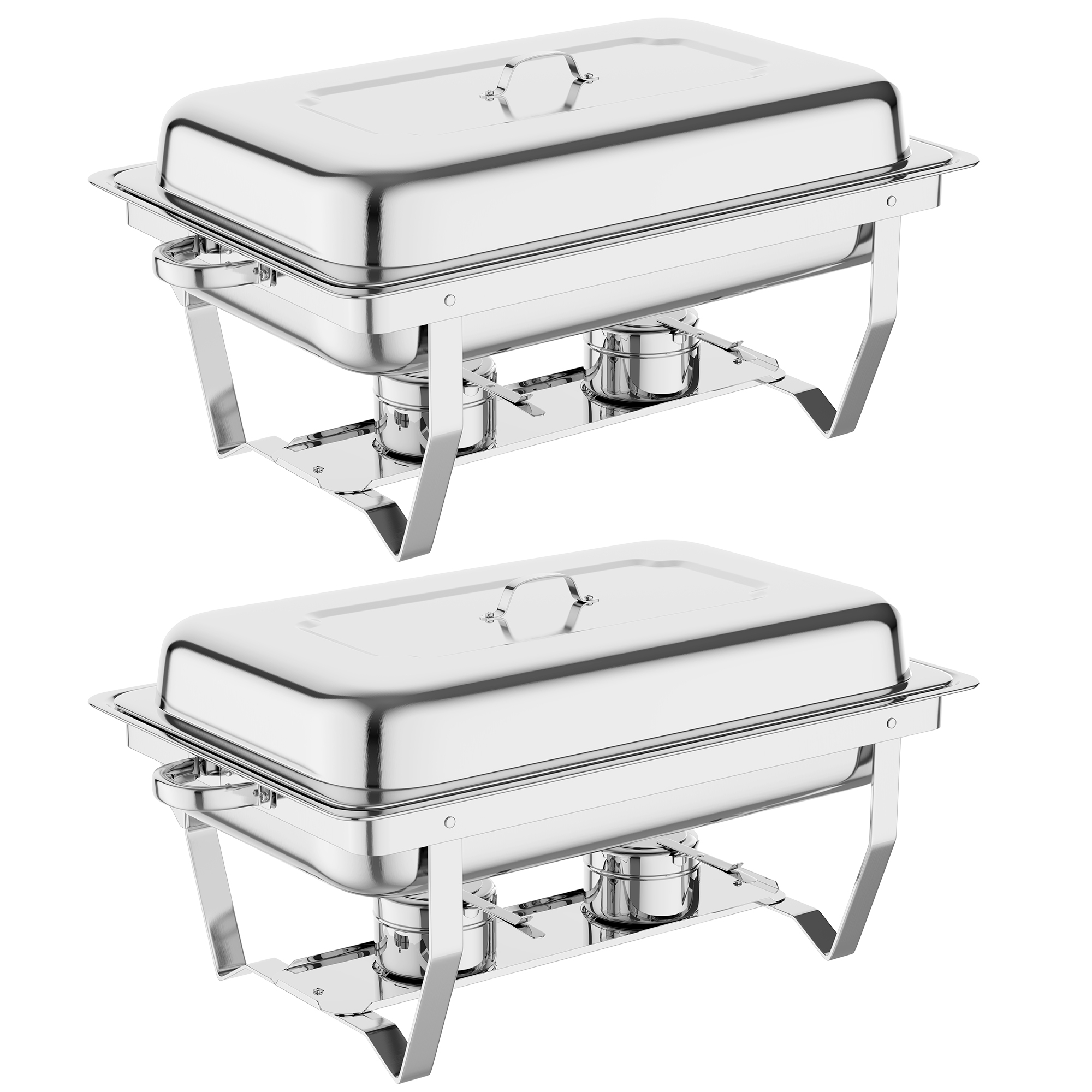 2-Pack 9QT Stainless Steel Chafing Dish Buffet Set with Fuel Burners