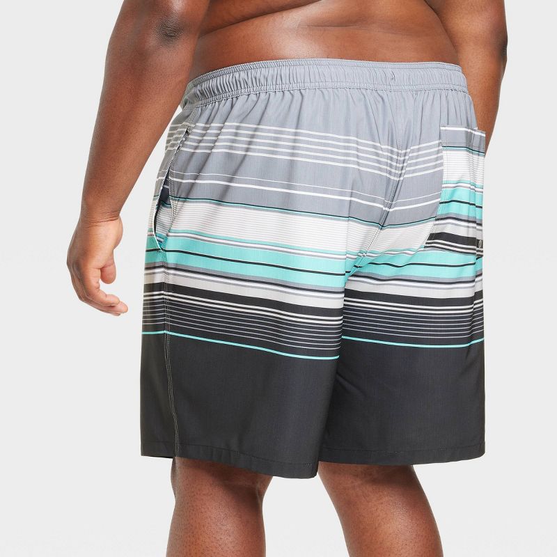 Men's 9" Striped E-Board Swim Shorts - Goodfellow & Co™ Charcoal Gray, 2 of 4