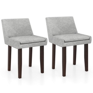 Tangkula Modern Dining Chair Set of 2 w/ Mid Back & Cushioned Seat Solid Wood Legs - 1 of 4