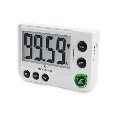 Marathon Housewares Large Display Digital Timer with Adjustable Volume - White