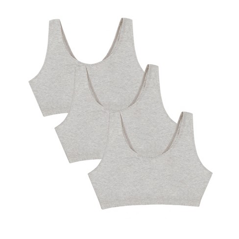 Fruit of the Loom Women's Spaghetti Strap Cotton Pull Over 3 Pack Sports Bra,  Grey/Grey/Grey, 36 : : Clothing, Shoes & Accessories