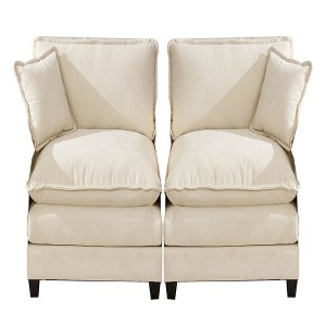 SEVOBAL Sofas Modern Sectional Cloud Couch with Double Layer Cushions and Breathable Chenille Fabric for Living Room, Beige, 35.8"*30"*14.5" - 1 of 4