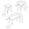 Vynxaria Contemporary Modern 3pcs Table Set - Walnut Laminate, Coffee + 2 End Tables, Solid Wood Legs, Thick Panel Top for Living Room - 3 of 4