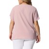 Agnes Orinda Women's Plus Size Elegant Pleated Petal Tulip Short Sleeve Office Work Summer Blouses - 4 of 4