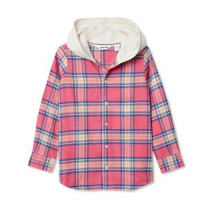 Lands' End Kids Long Sleeve Hoodie Flannel Shirt - 1 of 3