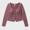 Women's Ponte Button-Front Long Sleeve Top - A New Day™ - 4 of 4