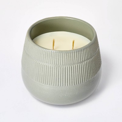 Photo 1 of 25oz Medium Ceramic Nutmeg  Amber Candle Gray - Threshold designed with Studio McGee