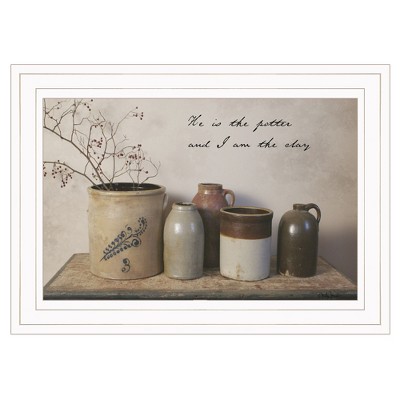 He is the Potter By Billy Jacobs, Ready to Hang Framed Print, White Frame