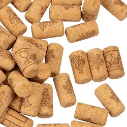 Juvale 200 Packs Natural Wine Bottle Corks with Grape Vine Design, Natural Cork Stoppers, 0.93 x 1.7 In
