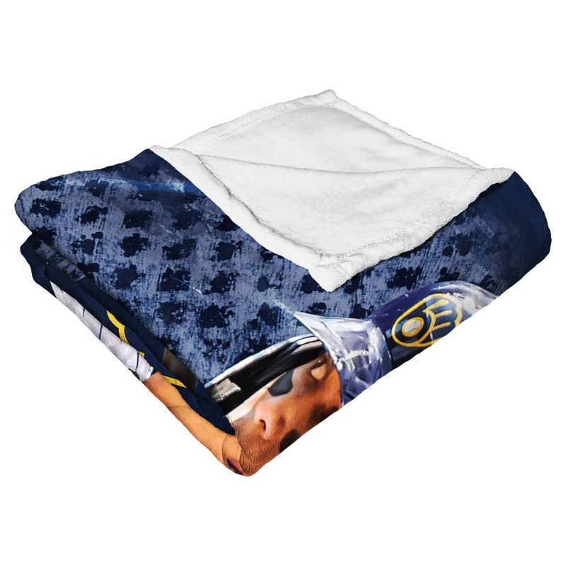 50&#34;x60&#34; MLB Milwaukee Brewers Christian Yelich Silk Touch Throw Blanket, 2 of 6