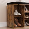 Shoe Cabinet with Removable Cushion - 3-Tier Storage Organizer with Adjustable Shelves - 2 of 4
