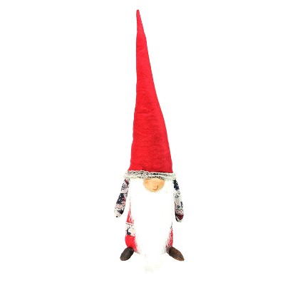 Northlight 25.5" Plush Red and Gray Nordic Santa Christmas Gnome Tabletop Figure