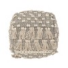 Hawley Handcrafted Boho Fabric Cube Pouf with Tassels Ivory - Christopher Knight Home: Footstool, Indoor Use, No Assembly Required - 3 of 4