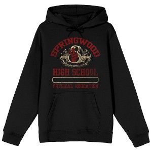 Nightmare On Elm Street Springwood High School PE Long Sleeve Men's Black Hooded Sweatshirt - 1 of 3