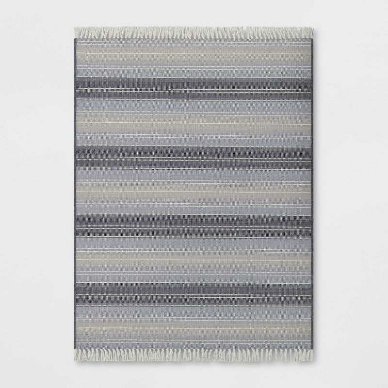 5&#39; x 7&#39; Striped Tapestry Outdoor Rug Gray - Threshold&#8482;, 1 of 6