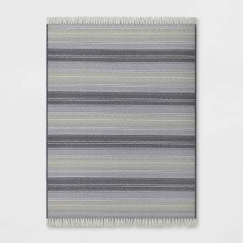 5' x 7' Striped Tapestry Outdoor Rug Gray - Threshold™