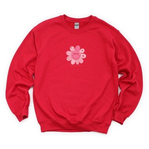 S.W.Smiley Patchwork Flower Hearts - Women's Graphic Sweatshirt - 1 of 4