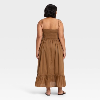 Женские платья Universal Thread Women's Lace Cami Midi A-Line Dress - Universal Thread™ Brown XXL — фото 2
