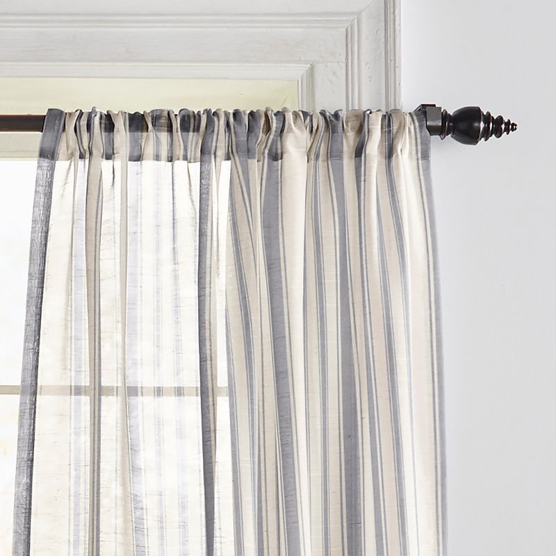 Hampton Stripe Cottagecore Sheer Single Window Curtain Panel - 52" x 84" - Elrene Home Fashions, 2 of 4