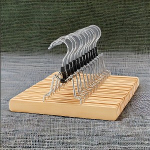 12 Pack of Wooden Pants Hangers, Made from Premium Solid Wood with Non-Slip Felt, Securely Hold Pants, Smooth Finish, and 360° Swivel Hook - 1 of 4