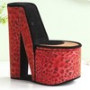 Gulches 9" Tall Display Jewelry Box with Hidden Storage, High Heel Shoe Design, Leopard Print - 4 of 4