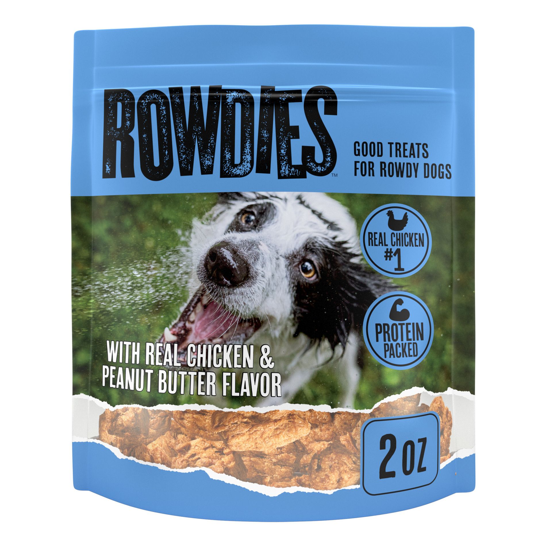 Rowdies Peanut Butter and Chicken Flavor Dog Treats - 2oz