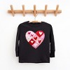 Heart Stitching Patchwork Print - Youth Long Sleeve Graphic T-Shirt - 2 of 4