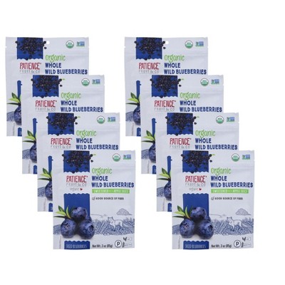 Patience Fruit & Co Whole Dried Wild Blueberries - Case of 8/3 oz