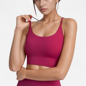 Anna-Kaci Active Women's Scoop Neck Sports Bra with Thin Adjustable Straps and Wide Elastic Band for Comfortable Light Support - 1 of 4