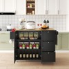 50" Kitchen Island With Drop Leaf, Kitchen Island on Wheels with Storage & Adjustable Shelf , Mobile Rolling Kitchen Cart for Kitchen Living Room - 2 of 4