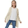Clearlove Girls' Long Sleeve Chunky Knit Cardigan Front Open Thick Oversized Cozy Sweater Jacket - 3 of 4