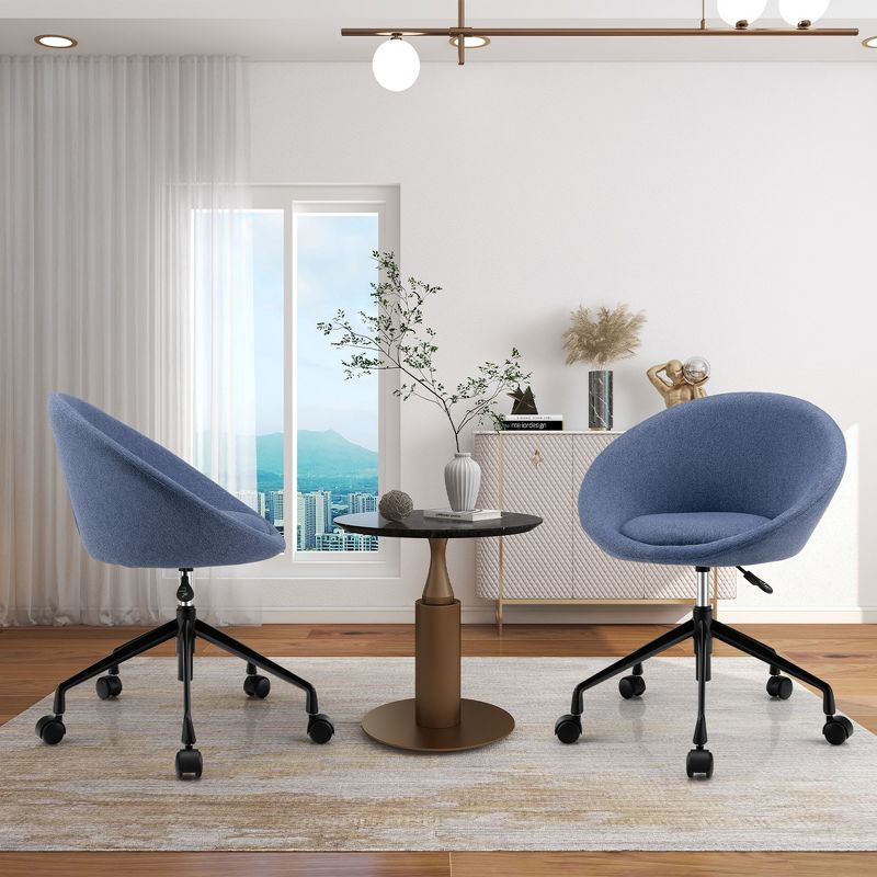 Tangkula Set of 2 Swivel Home Office Chair Adjustable Accent Chair w/ Flexible Casters, 3 of 11